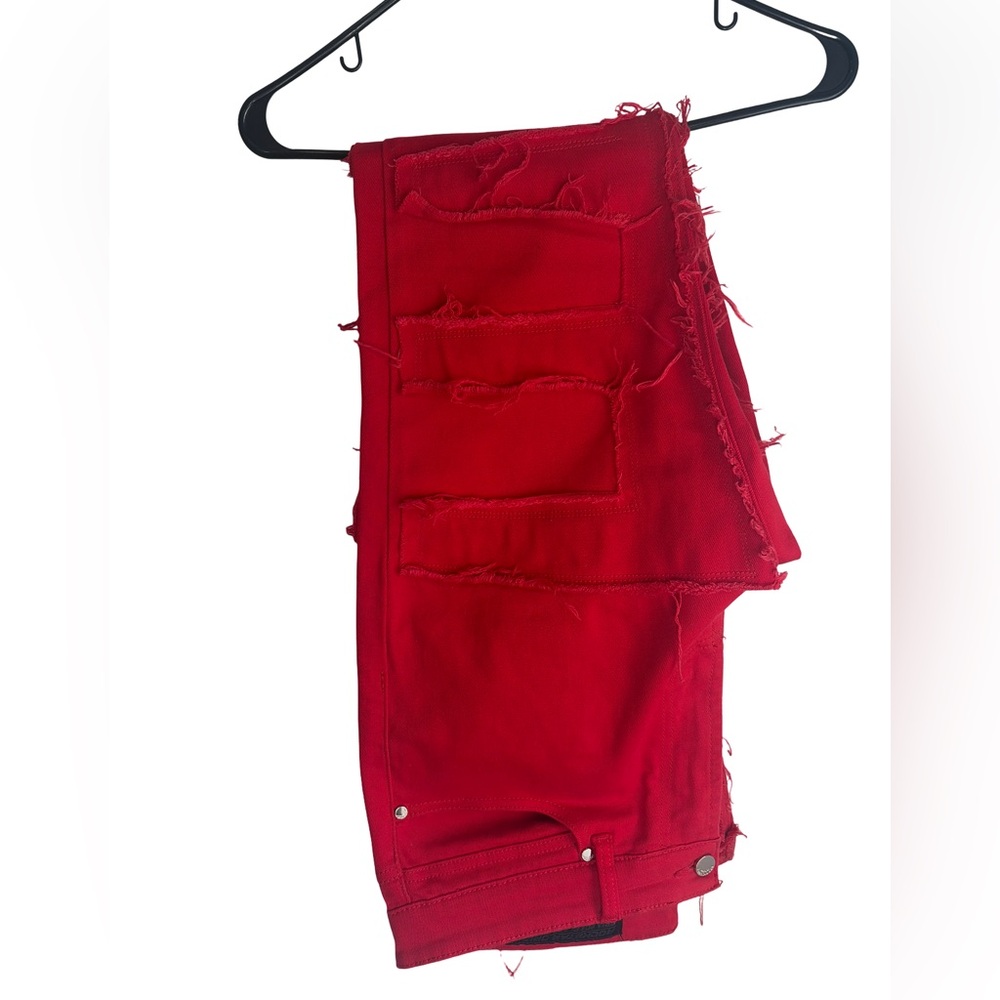Stacked Red Jeans - Picture 6 of 6